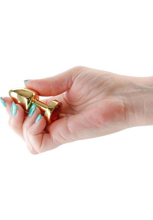 Σφήνα με κόσμημα από αλουμίνιο σε χρυσαφί χρώμα, μήκους 6 εκ. και μέγιστης διαμέτρου 2,6 εκ.