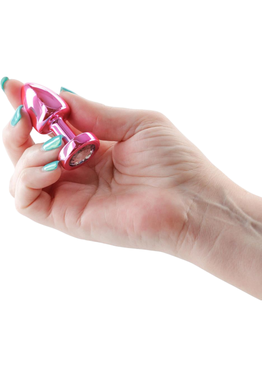 Σφήνα με κόσμημα από αλουμίνιο σε ροζ χρώμα, μήκους 6 εκ. και μέγιστης διαμέτρου 2,6 εκ.