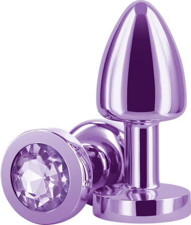 Σφήνα με κόσμημα από αλουμίνιο σε μοβ χρώμα, μήκους 6 εκ. και μέγιστης διαμέτρου 2,6 εκ.