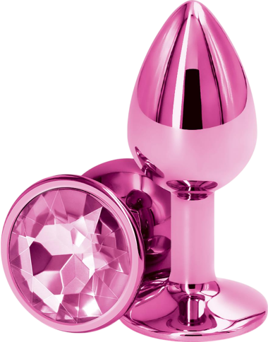 Σφήνα με κόσμημα από αλουμίνιο σε ροζ χρώμα, μήκους 7 εκ. και μέγιστης διαμέτρου 2,7 εκ.