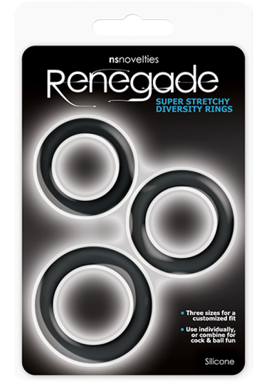 Σετ δαχτυλίδια πέους από σιλικόνη σε μαύρο χρώμα