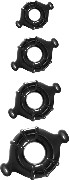 Σετ δαχτυλίδια πέους από tpe σε μαύρο χρώμα