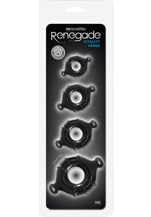 Σετ δαχτυλίδια πέους από tpe σε μαύρο χρώμα