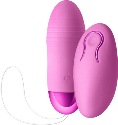 Τηλεχειριζόμενο αυγό από σιλικόνη σε ροζ χρώμα, μήκους 8,4 εκ. και μέγιστης διαμέτρου 3 εκ. με τηλεχειριζόμενο χειρισμό