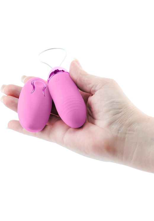 Τηλεχειριζόμενο αυγό από σιλικόνη σε ροζ χρώμα, μήκους 8,4 εκ. και μέγιστης διαμέτρου 3 εκ. με τηλεχειριζόμενο χειρισμό