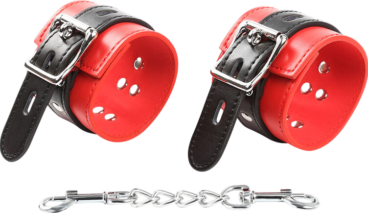 Bondage δεσμά από δερματίνη σε κόκκινο χρώμα