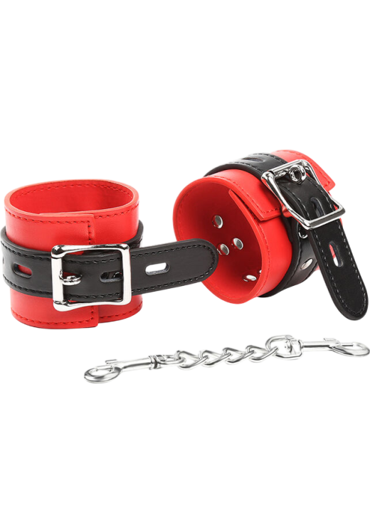 Bondage δεσμά από δερματίνη σε κόκκινο χρώμα
