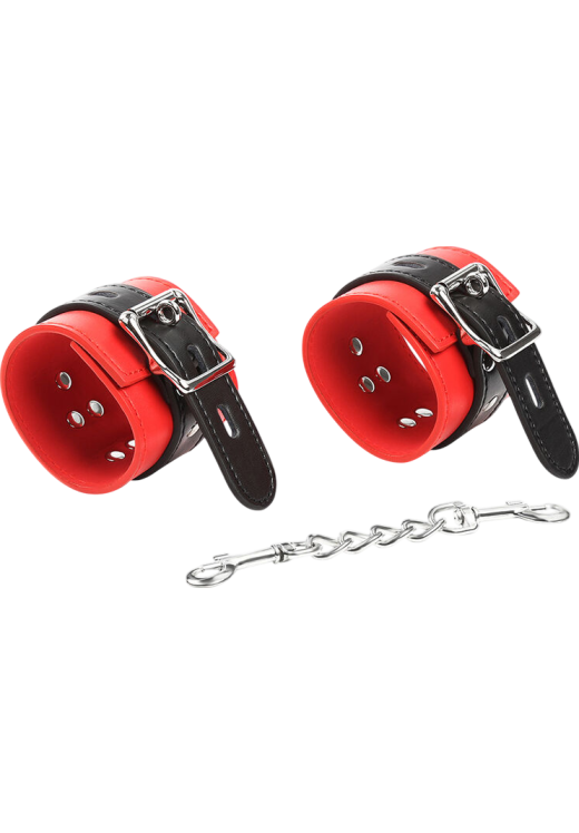 Bondage δεσμά από δερματίνη σε κόκκινο χρώμα