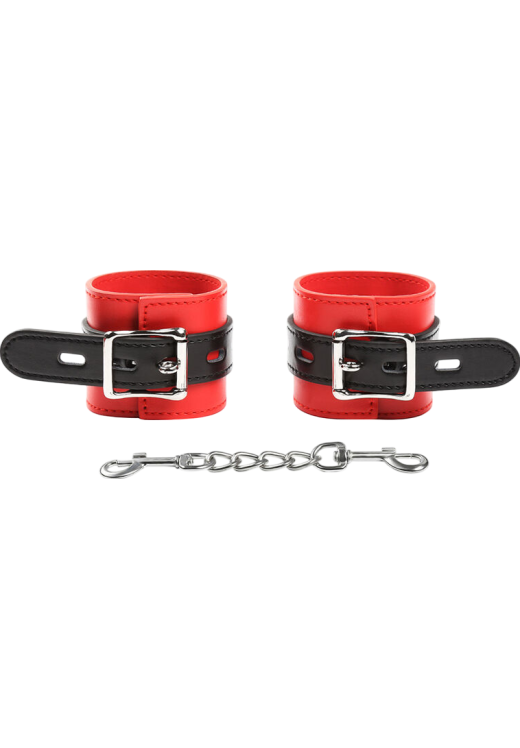 Bondage δεσμά από δερματίνη σε κόκκινο χρώμα