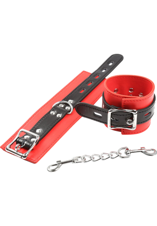 Bondage δεσμά από δερματίνη σε κόκκινο χρώμα