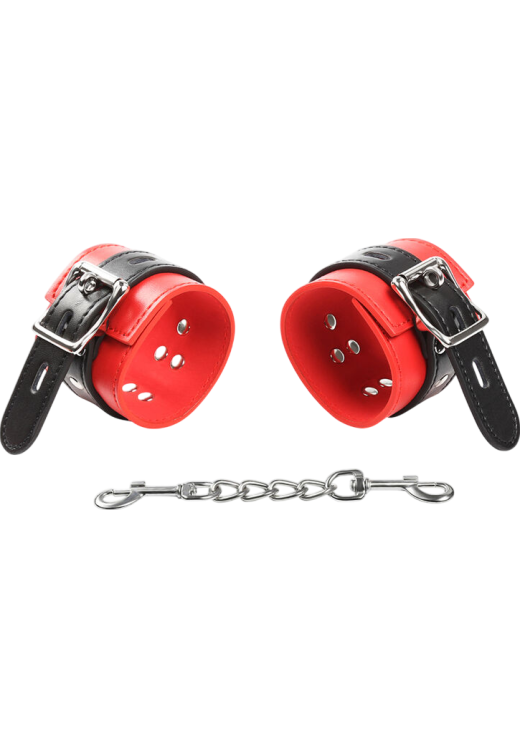 Bondage δεσμά από δερματίνη σε κόκκινο χρώμα