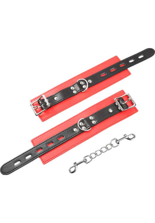 Bondage δεσμά από δερματίνη σε κόκκινο χρώμα