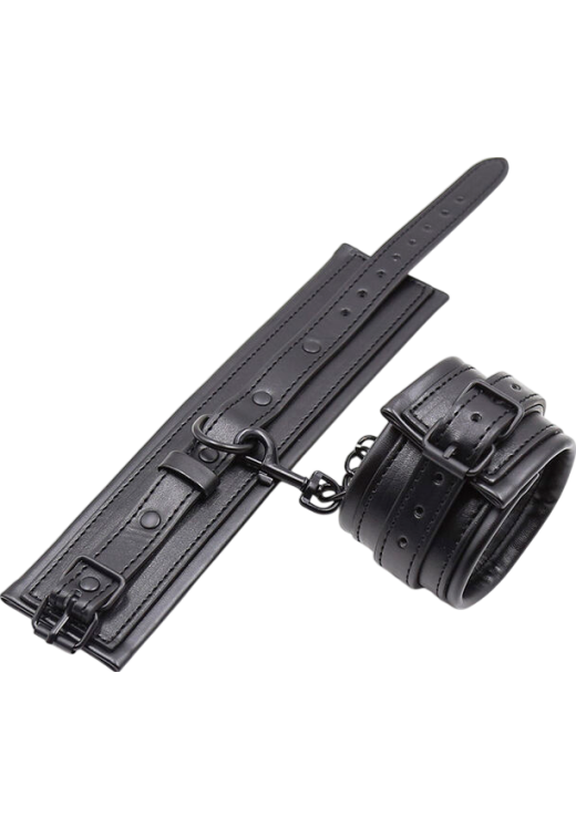 Bondage δεσμά από δερματίνη σε μαύρο χρώμα