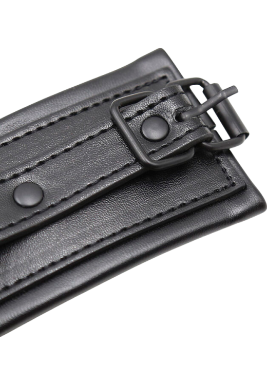 Bondage δεσμά από δερματίνη σε μαύρο χρώμα