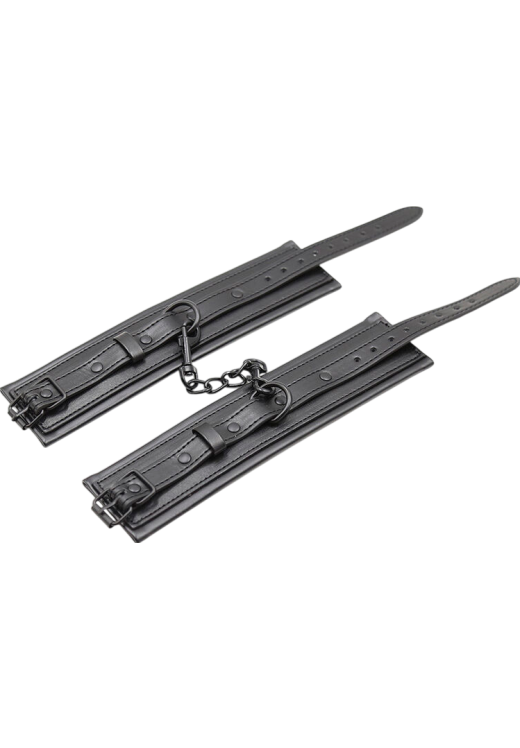 Bondage δεσμά από δερματίνη σε μαύρο χρώμα