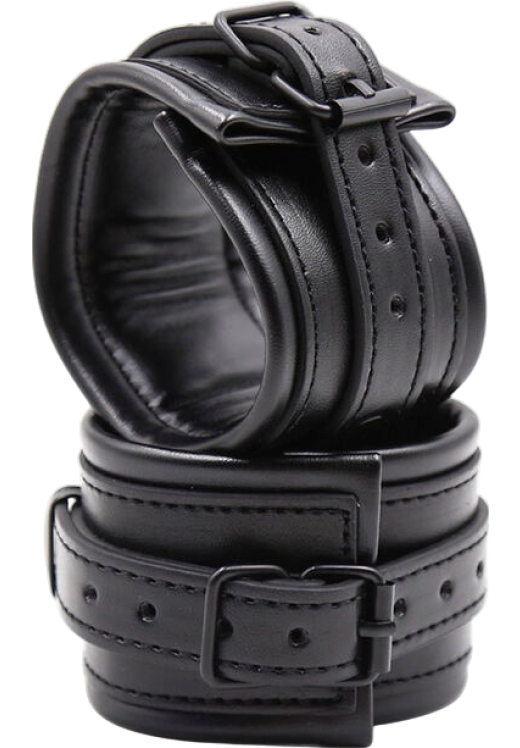 Bondage δεσμά από δερματίνη σε μαύρο χρώμα