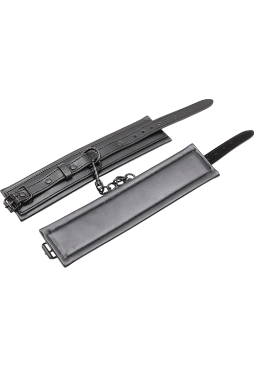 Bondage δεσμά από δερματίνη σε μαύρο χρώμα