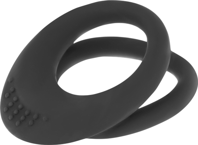 Διπλό δαχτυλίδι πέους από σιλικόνη σε μαύρο χρώμα