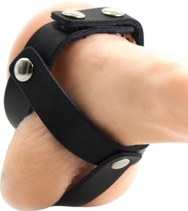 Δαχτυλίδι πέους από δερματίνη σε μαύρο χρώμα