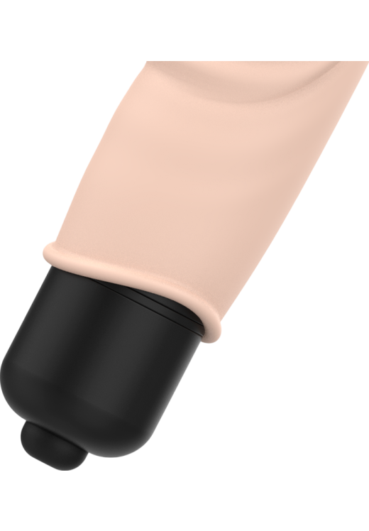 Μίνι δονητής από σιλικόνη σε φυσικό χρώμα, μήκους 6,7 εκ. και μέγιστης διαμέτρου 2,5 εκ.