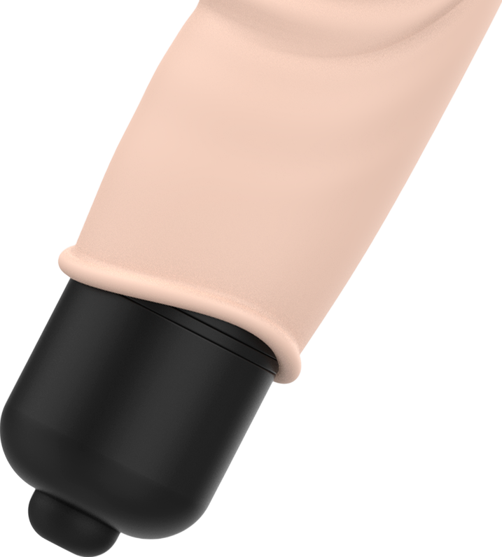 Μίνι δονητής από σιλικόνη σε φυσικό χρώμα, μήκους 6,7 εκ. και μέγιστης διαμέτρου 2,5 εκ.