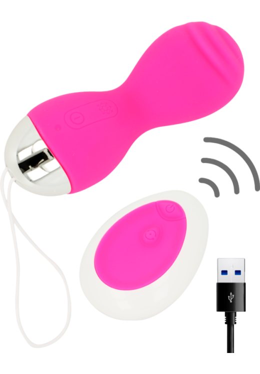 Δονούμενο αυγό από σιλικόνη σε ροζ χρώμα, μήκους 8,5 εκ. και μέγιστης διαμέτρου 2,3 εκ. με τηλεχειριζόμενο χειρισμό