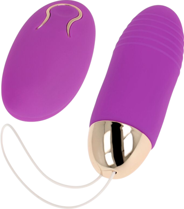 Τηλεχειριζόμενο αυγό από σιλικόνη σε μοβ χρώμα, μήκους 8 εκ. και μέγιστης διαμέτρου 2,8 εκ. με τηλεχειριζόμενο χειρισμό