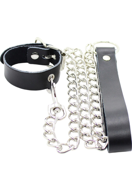 Κολάρο από δερματίνη σε μαύρο χρώμα