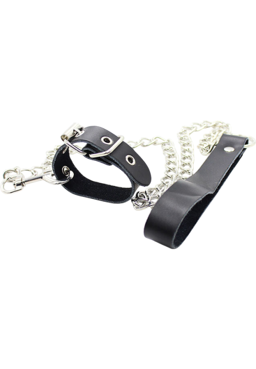 Κολάρο από δερματίνη σε μαύρο χρώμα