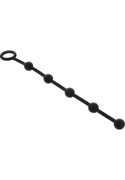 Πρωκτικές μπίλιες από σιλικόνη σε μαύρο χρώμα, μήκους 23 εκ. και μέγιστης διαμέτρου 1,2 εκ.