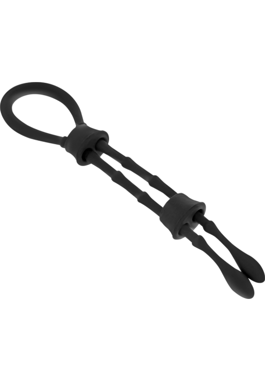 Ρυθμιζόμενο δαχτυλίδι από σιλικόνη σε μαύρο χρώμα