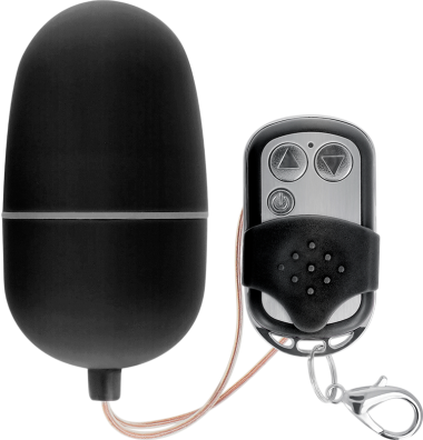 Τηλεχειριζόμενο αυγό από abs σε μαύρο χρώμα, μήκους 6 εκ. και μέγιστης διαμέτρου 3,4 εκ. με τηλεχειριζόμενο χειρισμό