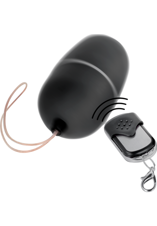Τηλεχειριζόμενο αυγό από abs σε μαύρο χρώμα, μήκους 6 εκ. και μέγιστης διαμέτρου 3,4 εκ. με τηλεχειριζόμενο χειρισμό