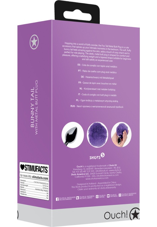 Σφήνα με ουρά από αλουμίνιο σε μοβ χρώμα, μήκους 9,3 εκ. και μέγιστης διαμέτρου 3,1 εκ.