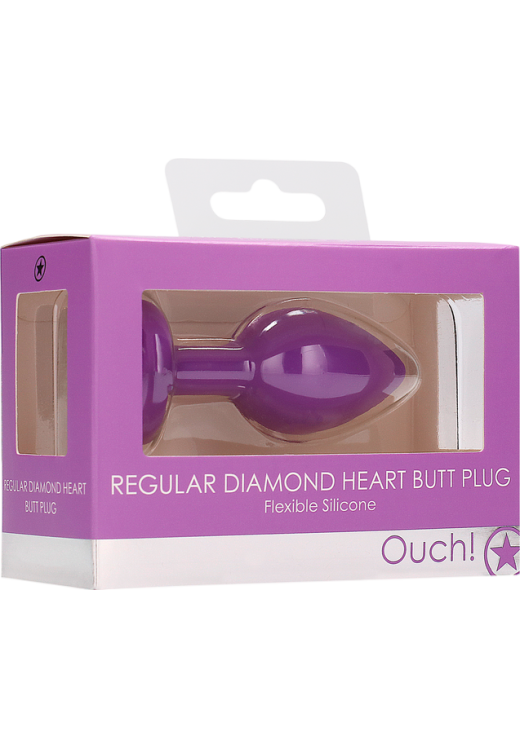 Σφήνα με κόσμημα από σιλικόνη σε μοβ χρώμα, μήκους 7,3 εκ. και μέγιστης διαμέτρου 2,8 εκ.