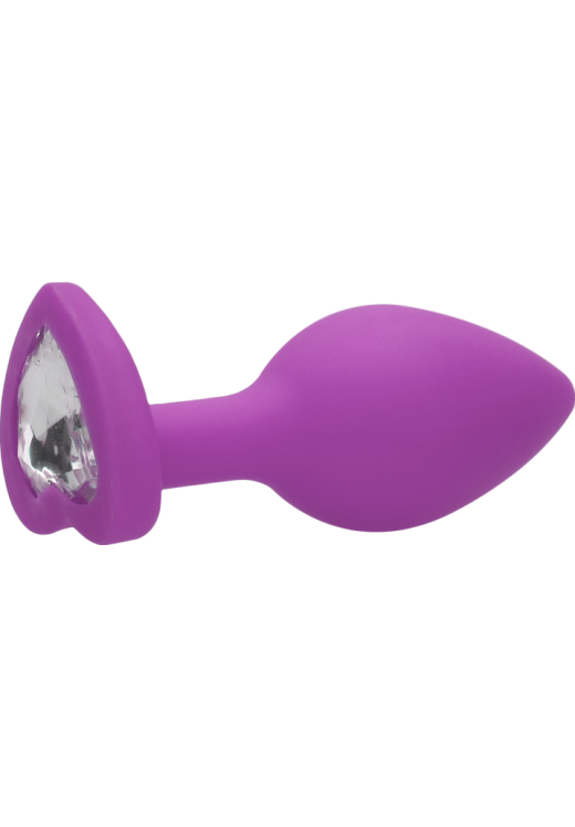 Σφήνα με κόσμημα από σιλικόνη σε μοβ χρώμα, μήκους 7,3 εκ. και μέγιστης διαμέτρου 2,8 εκ.