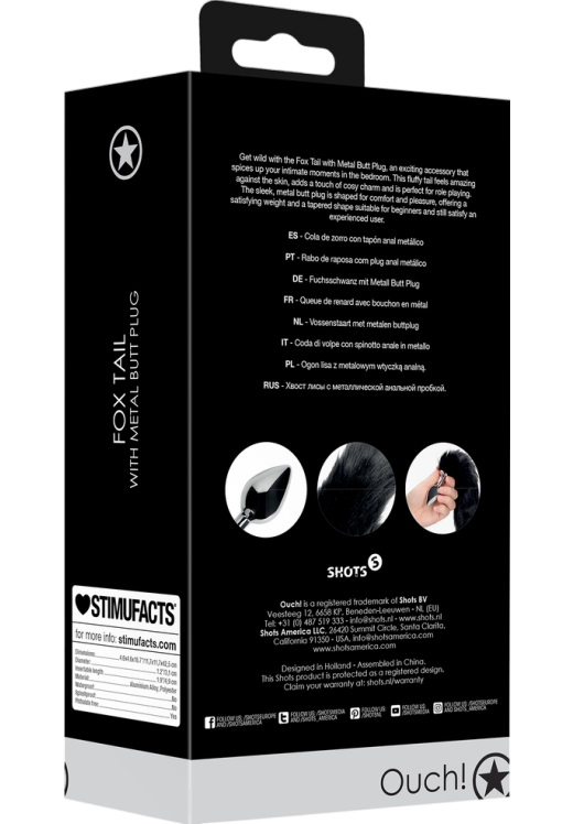 Σφήνα με ουρά από αλουμίνιο σε μαύρο χρώμα, μήκους 11,7 εκ. και μέγιστης διαμέτρου 3,1 εκ.