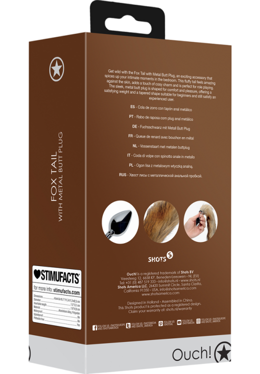 Σφήνα με ουρά από αλουμίνιο σε καφέ χρώμα, μήκους 11,7 εκ. και μέγιστης διαμέτρου 3,1 εκ.