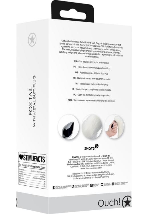 Σφήνα με ουρά από αλουμίνιο σε λευκό χρώμα, μήκους 11,7 εκ. και μέγιστης διαμέτρου 3,1 εκ.