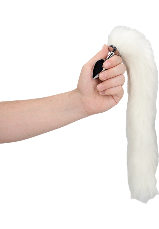 Σφήνα με ουρά από αλουμίνιο σε λευκό χρώμα, μήκους 11,7 εκ. και μέγιστης διαμέτρου 3,1 εκ.