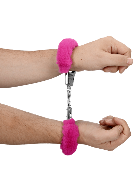 Μεταλλικές χειροπέδες σε ροζ χρώμα, μήκους 23,5 εκ.