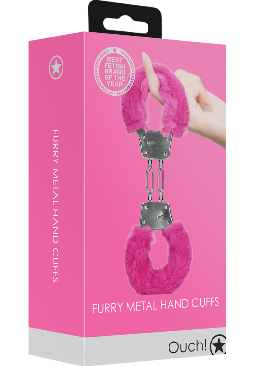 Μεταλλικές χειροπέδες σε ροζ χρώμα, μήκους 23,5 εκ.