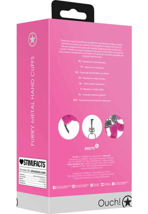 Μεταλλικές χειροπέδες σε ροζ χρώμα, μήκους 23,5 εκ.