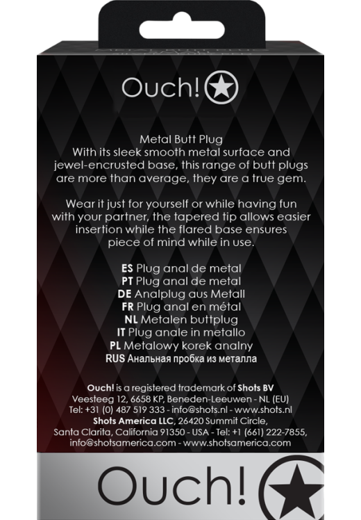 Σφήνα με κόσμημα από αλουμίνιο σε μαύρο χρώμα, μήκους 8 εκ. και μέγιστης διαμέτρου 3,4 εκ.