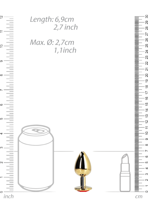 Σφήνα με κόσμημα από αλουμίνιο σε χρυσαφί χρώμα, μήκους 6,9 εκ. και μέγιστης διαμέτρου 2,7 εκ.