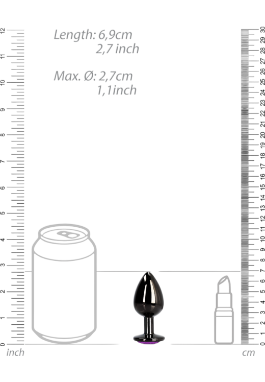 Σφήνα με κόσμημα από αλουμίνιο σε μαύρο χρώμα, μήκους 6,9 εκ. και μέγιστης διαμέτρου 2,7 εκ.