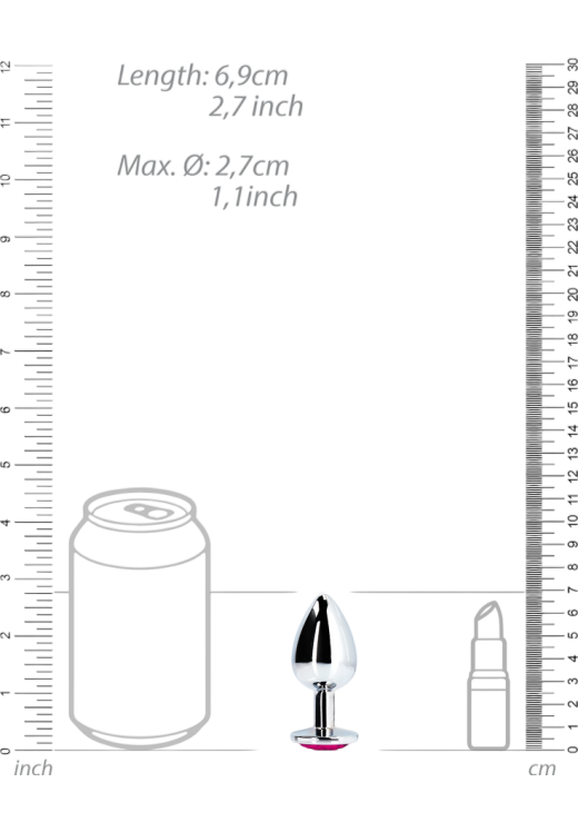 Σφήνα με κόσμημα από αλουμίνιο σε ασημί χρώμα, μήκους 6,9 εκ. και μέγιστης διαμέτρου 2,7 εκ.