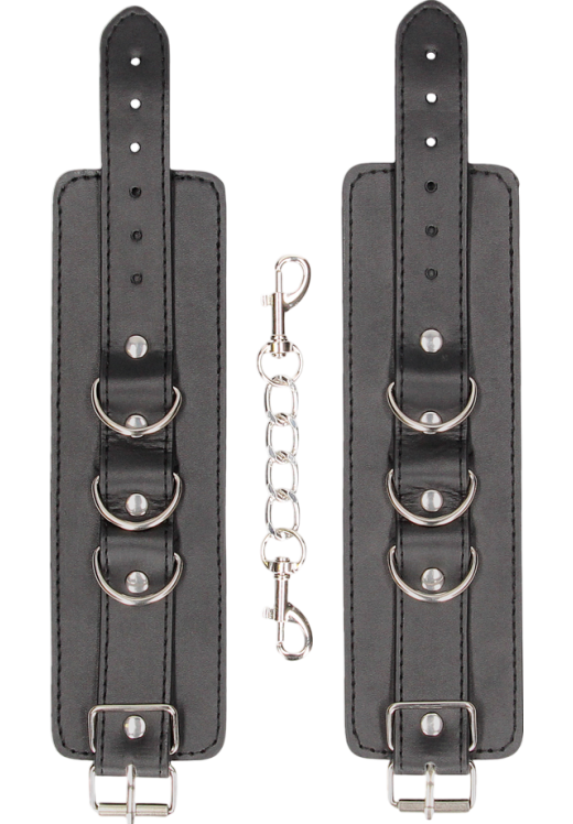 Χειροπέδες από δερματίνη σε μαύρο χρώμα