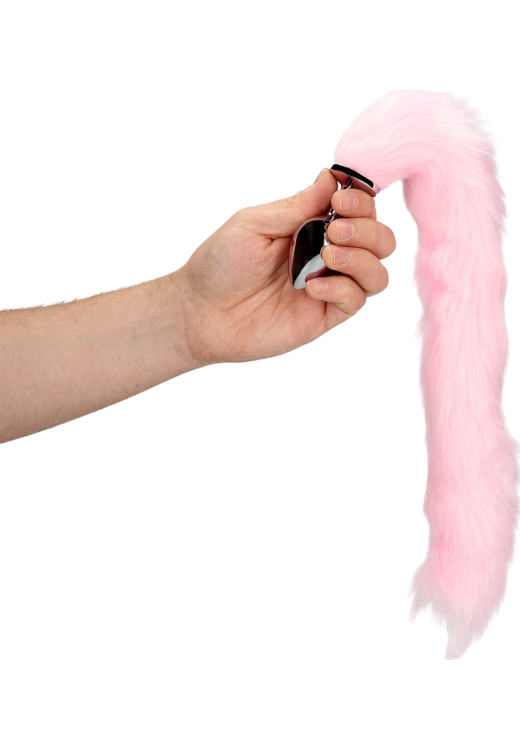 Σφήνα με ουρά από αλουμίνιο σε ροζ χρώμα, μήκους 8,2 εκ. και μέγιστης διαμέτρου 3,1 εκ.