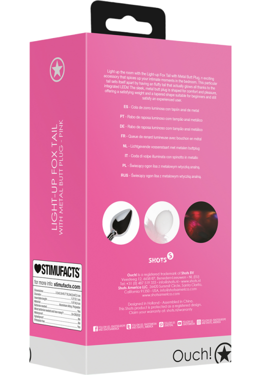 Σφήνα με ουρά από αλουμίνιο σε ροζ χρώμα, μήκους 8,2 εκ. και μέγιστης διαμέτρου 3,1 εκ.